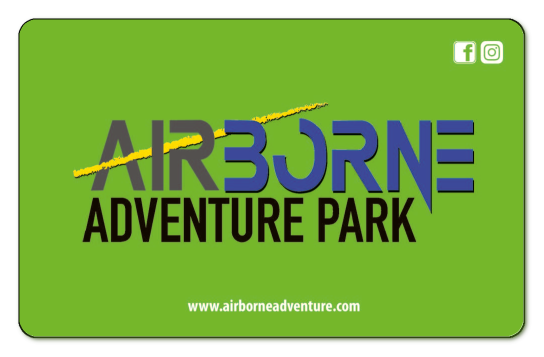 Airborne Adventure Park logo on a lime green background.